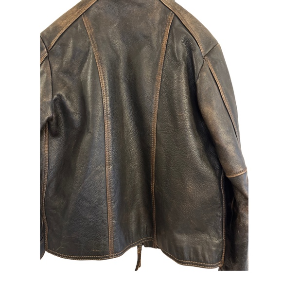 Andrew Marc Leather Bomber-Style Moto Jacket – Men’s Small - Picture 4 of 16